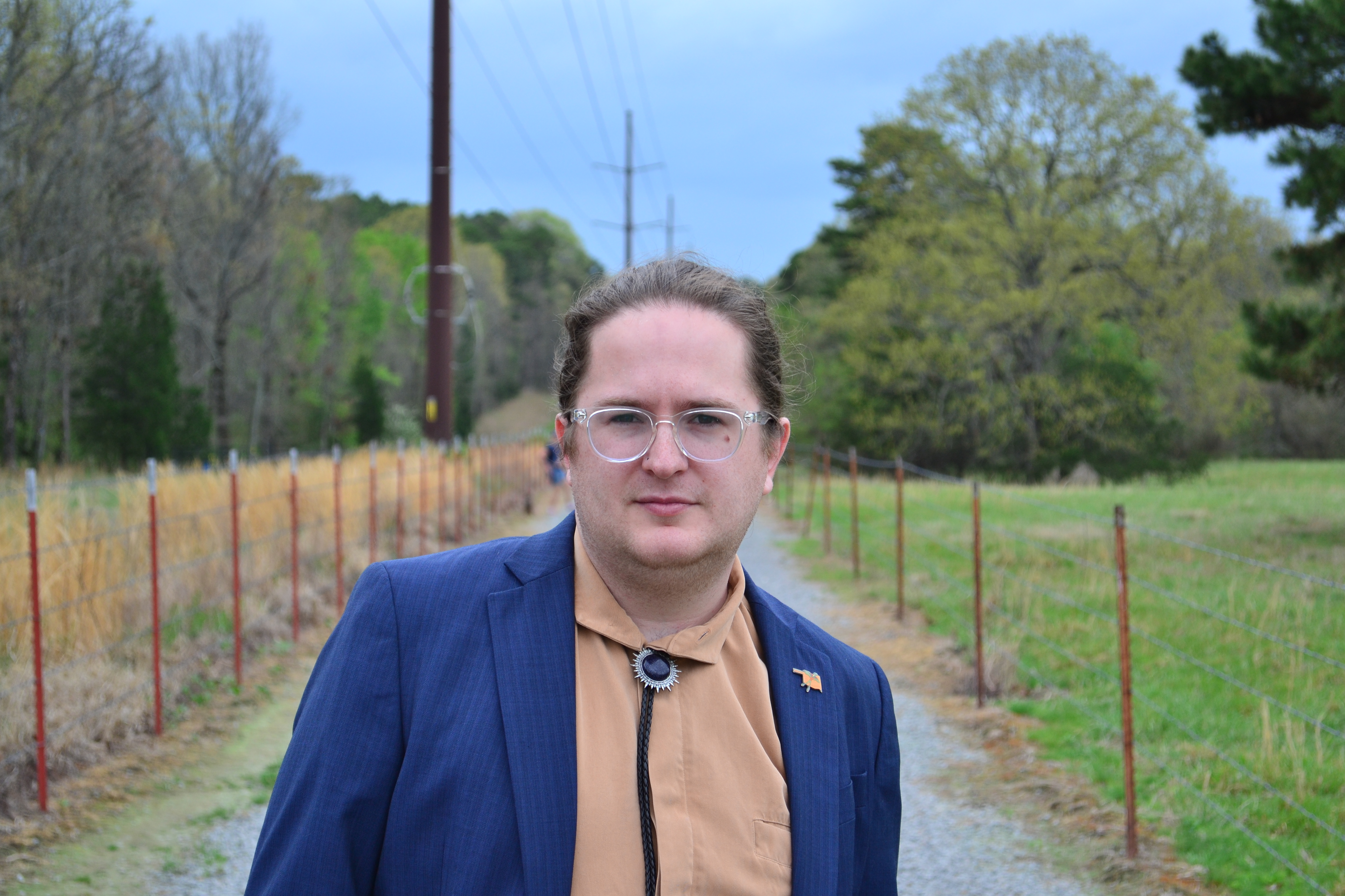 Christopher Wier on a rural road in Oklahoma